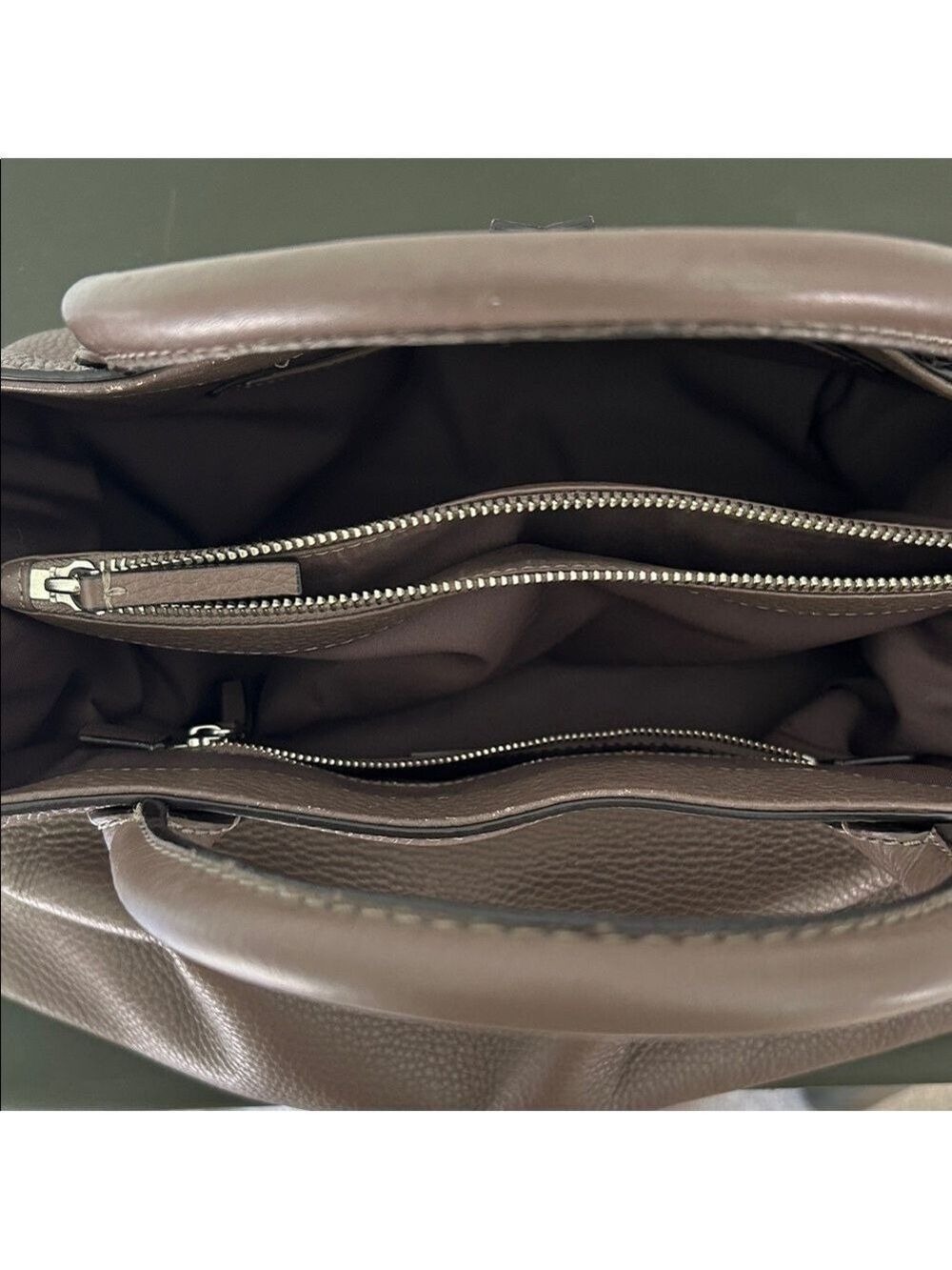 Tory Burch Pebbled McGraw Triple Compartment Leather Tote - Picture 10 of 16